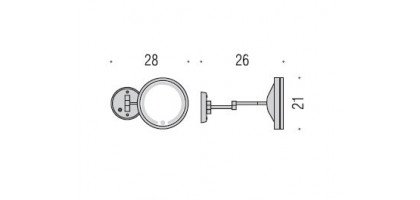 specchio ingranditore (2x) a muro con luce incorporata (classe II) cromo lucido colombo design