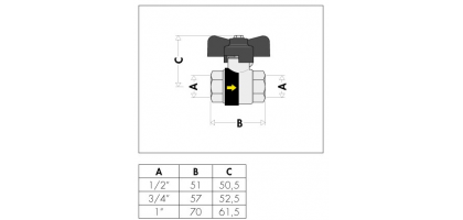 VALVOLA A SFERA CON RITEGNO INCORPORATO 1/2" |CALEFFI BALLSTOP