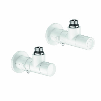 CALEFFI 400101 - VALVOLA TERMOSTATIZZABILE E DETENTORE "HIGH -STYLE" PER TERMOARREDI BIANCA