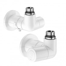 CALEFFI 400301 - VALVOLA TERMOSTATIZZABILE E DETENTORE "HIGH -STYLE" PER TERMOARREDI BIANCA