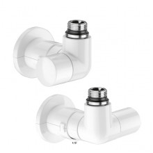 CALEFFI 400401 - VALVOLA TERMOSTATIZZABILE E DETENTORE "HIGH -STYLE" PER TERMOARREDI BIANCA