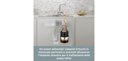 Dissipatore di rifiuti alimentari modello 46 da 0,55 HP comando non incluso