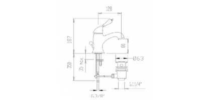 MISCELATORE LAVABO MONOCOMANDO | FROMAC VARA antico