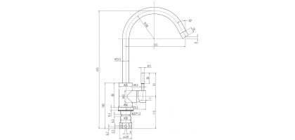 MISCELATORE MONOCOMANDO A LAVELLO CON LEVA LATERALE inox |FROMAC POLAR