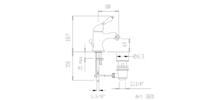 MISCELATORE BIDET MONOCOMANDO | FROMAC VARA Antico