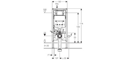 DUOFIX PER WC SOSPESO - CON SIGMA 8 CM | 114 CM ALTEZZA