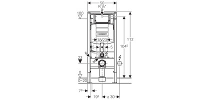 DUOFIX PER WC SOSPESO - CON SIGMA 12 CM |112 CM ALTEZZA