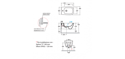 BIDET SOSPESO 55.36 SANITARI GLOBO CERAMICHE Genesis