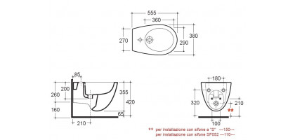 BIDET 55.38 SOSPESO SANITARI BAGNO GLOBO BOWL+