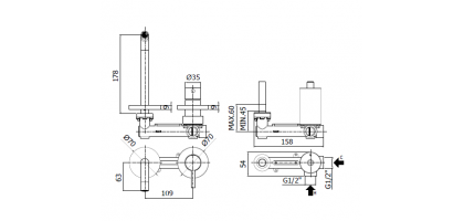 MISCELATORE INCASSO LAVABO CROMO | PAFFONI LIGHT