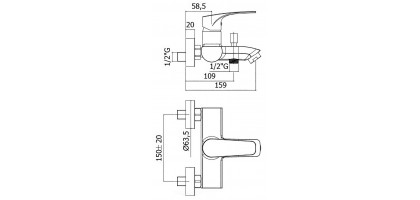 MISCELATORE VASCA CON DUPLEX CROMO  |PAFFONI LIME