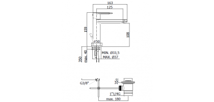 MISCELATORE per LAVABO con scarico 1" 1/4  PAFFONI CANDY