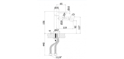 MISCELATORE INOX BIDET CON SCARICO 1"1/4 |PAFFONI STEEL