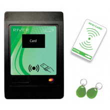 RIVER - LETTORE RFID PER DOCCIA CON DISPLAY OLED CON 10 TESSERE E 1 PORTACHIAVI RFID