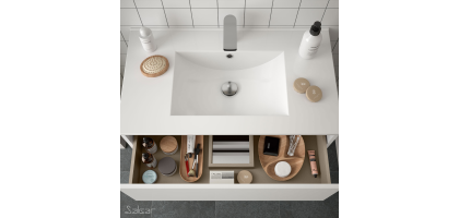 SET MOBILI BAGNO CON LAVABO IN PORCELLANA BIANCO | TULLE