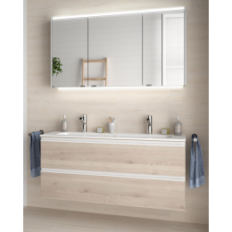 MOBILE BAGNO SOSPESO DOPPIO LAVABO un solo scarico!| RUGIADA 120cm