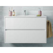 MOBILE BAGNO CON LAVABO IN PORCELLANA BIANCO | TULLE