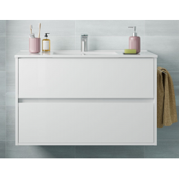 MOBILE BAGNO CON LAVABO IN PORCELLANA BIANCO | TULLE