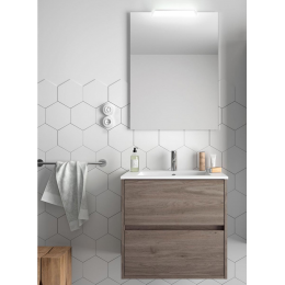 SET MOBILI BAGNO CON LAVABO ROVERE SCURO |TULLE