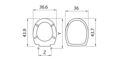 Sedile wc in termoindurente uno H050