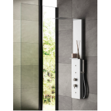 PANNELLO 3 VIE IN ACCIAIO INOX FRONTALE BIANCO OPACO CON MENSOLA BILBAO