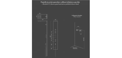 PANNELLO 3 vie IN ACCIAIO INOX SPAZZOLATO CON SOFFIONE FINITURA SPECCHIO MILANO