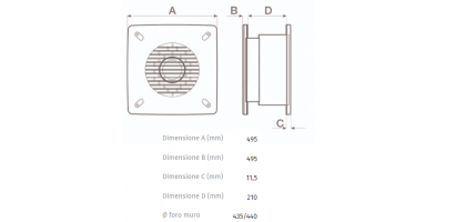 ASPIRATORE CON VENTOLA ELICOIDALE 300/12" ARI-LL-S da incasso |VORTICE VARIO I