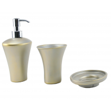 SET BAGNO DISPENSER + BICCHIERE + PORTA SAPONE | SERIE FUNGO ARDGENTO