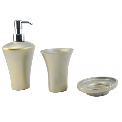 SET BAGNO DISPENSER + BICCHIERE + PORTA SAPONE