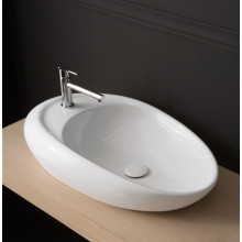 LAVABO BIANCO IN CERAMICA LAVANDINO SCARABEO MOAI 