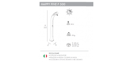 DOCCIA SOLARE HAPPY FIVE F500 DA GIARDINO e PISCINA