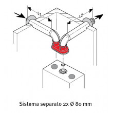 KIT FUMI SDOPPIATO | 80x80 per caldaia THEMIS HERMANN SAUNIER DUVAL