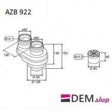 KIT FUMI SDOPPIATO | caldaia JUNKERS | Cerapur AZB 922