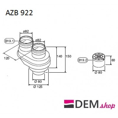 KIT FUMI SDOPPIATO | caldaia JUNKERS | Cerapur AZB 922