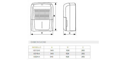 DEUMIDIFICATORE PORTATILE ALTERNATIVA A CONDIZIONATORE SENZA TUBO | Aspira XD12-A fino a 25mq