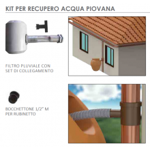 KIT PER RECUPERO ACQUA PIOVANA PER MODELLO ANFORA - CORDIVARI