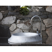 LAVABO IN PIETRA DEDALO TONDO in MARMO DI CARRARA