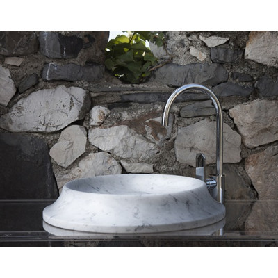 LAVABO IN PIETRA DEDALO TONDO in MARMO DI CARRARA
