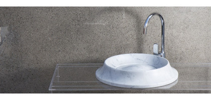 LAVABO IN PIETRA DEDALO TONDO in MARMO DI CARRARA