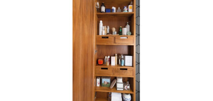 SPECCHIO CONTENITORE IN TEAK NATURALE PURO MIRROR CABINET