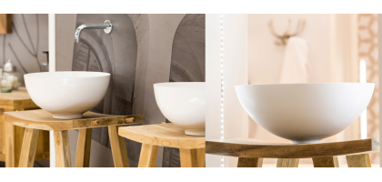 LAVABO D'APPOGGIO A FORMA DI TAZZA BIANCO