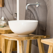 LAVABO D'APPOGGIO A FORMA DI TAZZA BIANCO