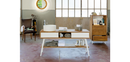 LAVABO D'APPOGGIO TONDO PER BAGNO TRABOCCHETTO BIANCO