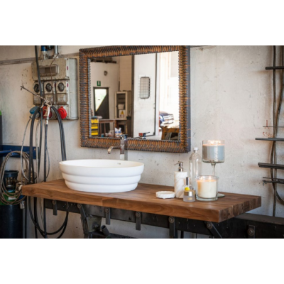 TOP PER LAVABO PERFETTO IN TEAK LISTELLARE PREPARATO E CERATO VARIE MISURE 