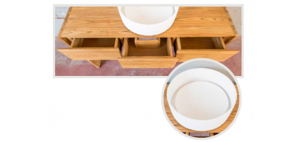 LAVABO D'APPOGGIO TONDO PER BAGNO TRABOCCHETTO BIANCO