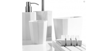 SET ACCESSORI D'APPOGGIO DA BAGNO ZEN BIANCO