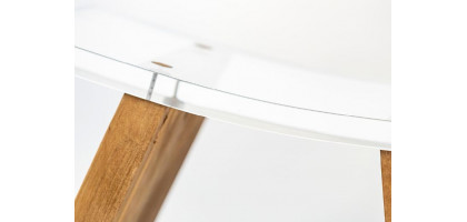 SGABELLO IN TEAK NATURALE E PLEXIGLASS ZEN CLEAR STOOL