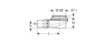 SIFONE DOCCIA GEBERIT | CON TAPPO PER PILETTA d90mm