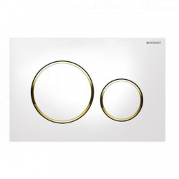 GEBERIT SIGMA 20 | PLACCA BIANCO ORO | 2 pulsanti