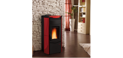 STUFA A PELLET MELINDA IDRO BORDEAUX SERIE EXTRAFLAME | LA NORDICA